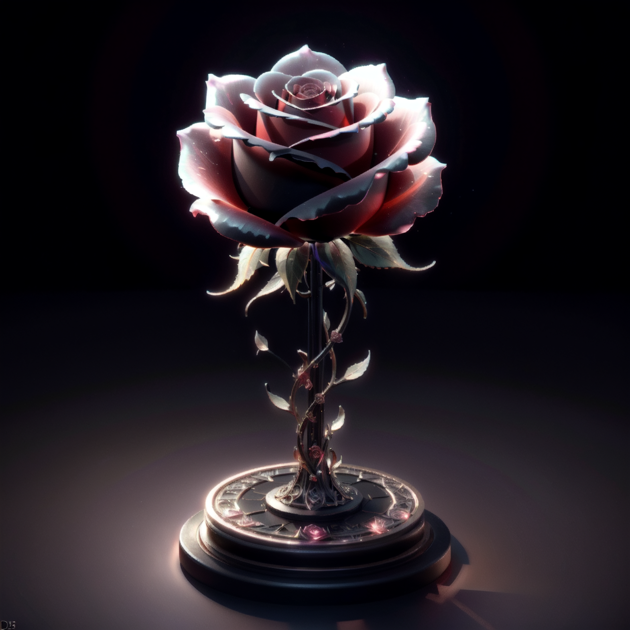 Rose 3D dramatic lighting 3D simple black BG 20231012210434.png